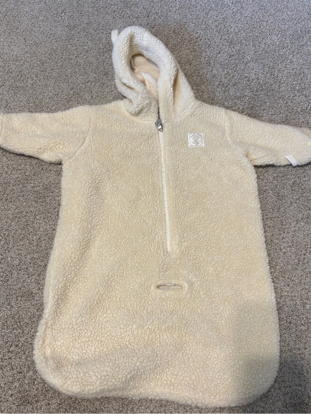 Roots Sherpa Baby Bunting suit cream car seat or stroller cover